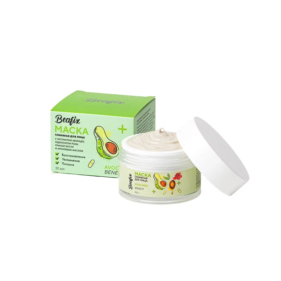 Глиняная маска BEAFIX CLAY MASK AVOCADO BENEFIT