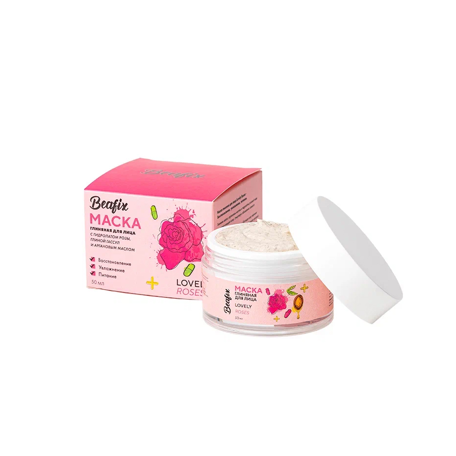 Глиняная маска BEAFIX CLAY MASK LOVELY ROSES